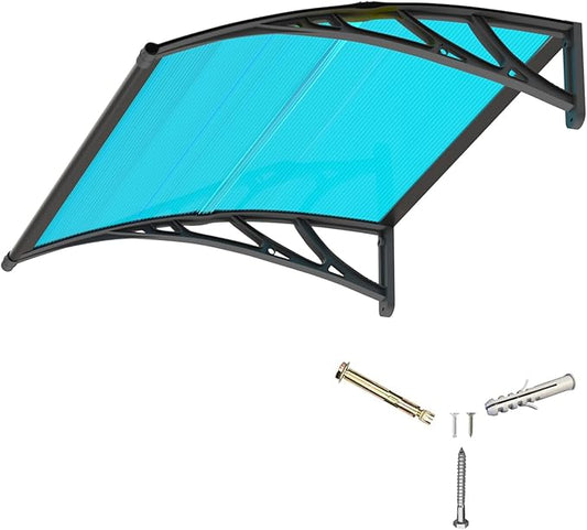 Awning for Door Entrance,32x40 inches Window Awnings for Doors Canopy Polycarbonate Cover Patio Door Awning UV Rain Snow Sunlight Protection Hollow Shee