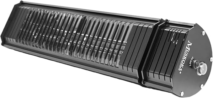 SunWave 1500 Watt Electric Infrared Patio Heater, Wall Mounted Patio Heater, Outdoor/Indoor Infrared Heater With 5 Heat Settings Wireless Remote