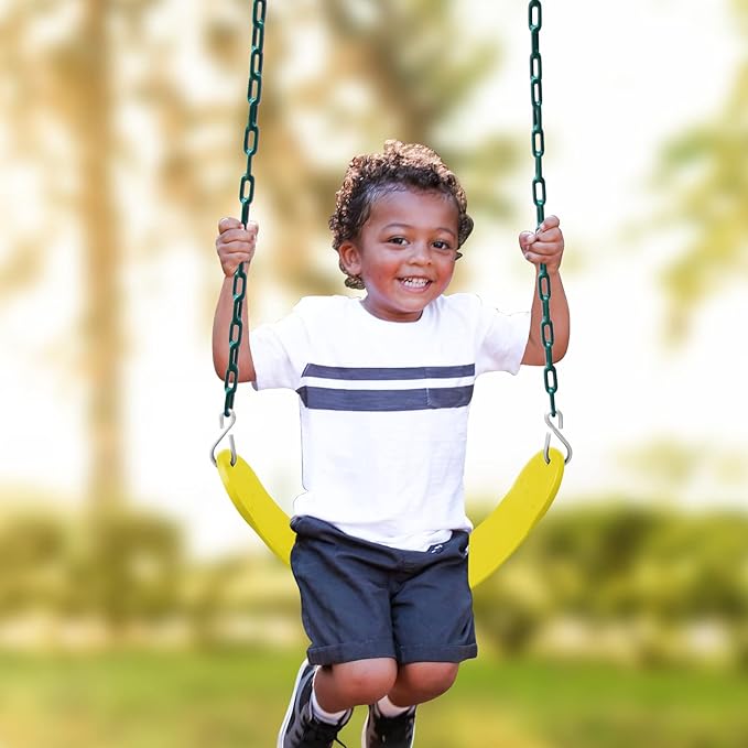 Toddler Swing Set for Outside - High Back Full Bucket Seat with 4 Hanging Straps and Hooks for Kids, Infants, Baby - Outdoor Tree Swing