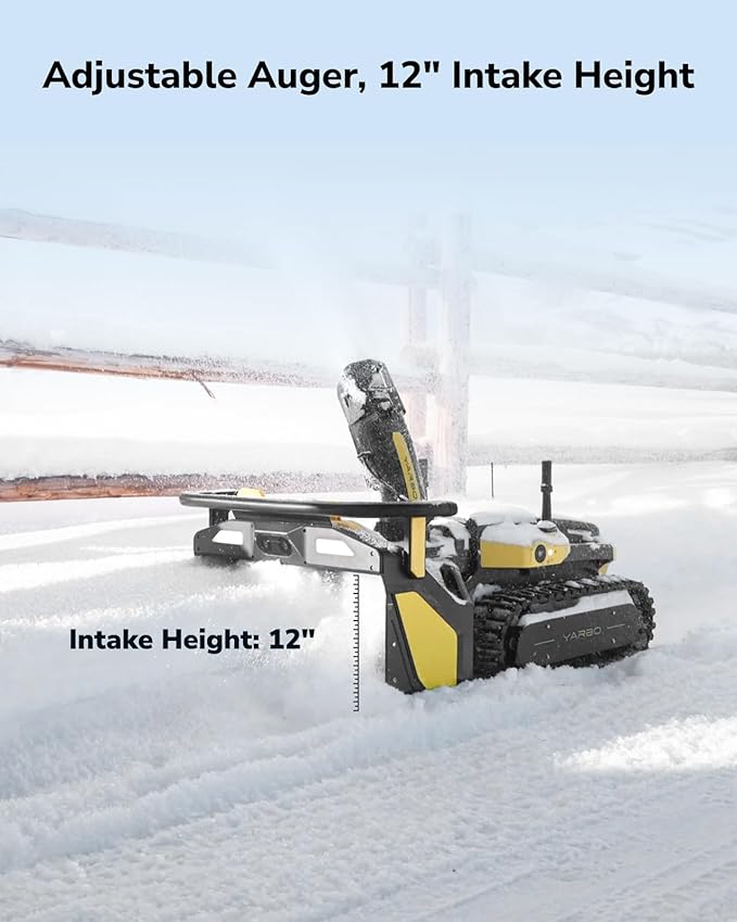 YARBO Snow Blower Robot, 24/7 Autonomous 2-Stage Robotic Snowblower Cordless with Modular Design, 6-40ft Throwing Distance, 12" Cleaning Height, Auto-Mapping, AI Vision & RTK GPS for Navigation