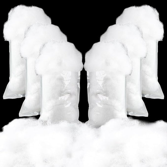 6Pack Christmas Fake Snow Decoration 600g/21.1oz Artificial Fluffy Snow Fiber Soft Fake Fluffy Snow Blanket Indoor Fake Winter Snow Stuffing Snow Covering (6)