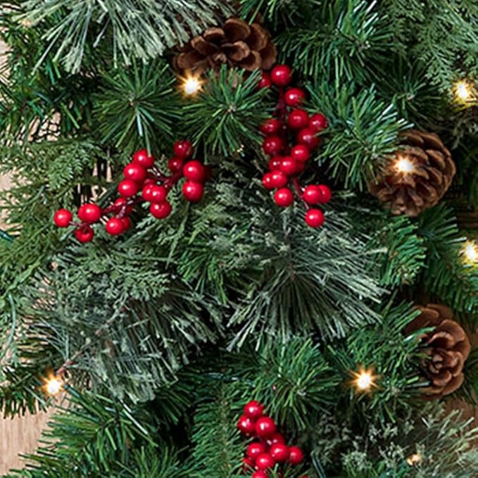 Haute Decor Classic 3 Foot Pre-lit Artificial Fir Christmas Swag, 30 Warm White LED Lights, Indoor/Outdoor Use, Lighted Holiday Decoration, Battery Operated with Automatic Timer