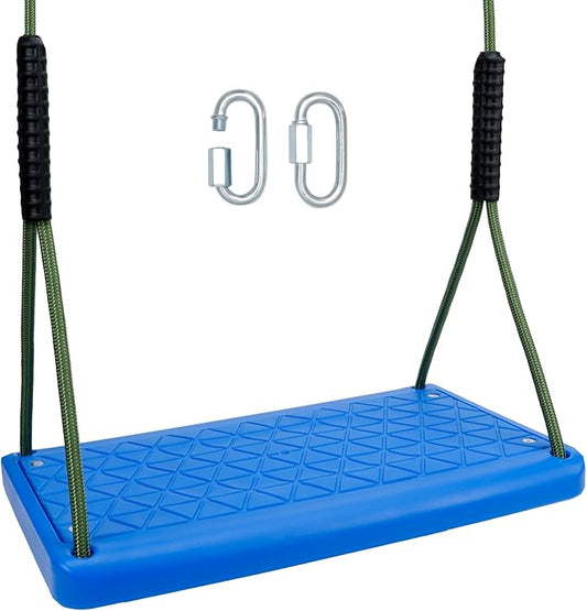 Heavy Duty Swing Seat, Non Slip Tree Swing Set with Adjustable Rope, Playground Swing Set Accessories for Kid Indoor Outdoor Backyard (Blue)