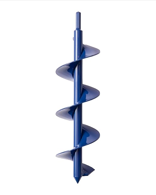 Power Planter DIY Guru Garden Auger- 3"x12" Drill Bit Hole Digger for Post Hole Diggers, Bulb Planter Tool- Auger Drill for Planting- Garden Digging Tool- 3/8" Non-Slip Hex Drive (Blue)