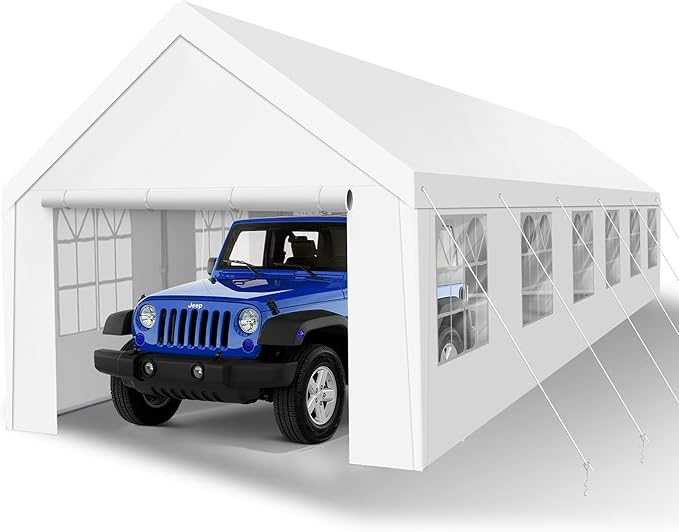 Heavy Duty Carport, Spacious 20x40 Outdoor Shelter Portable Garage, Waterproof Canopy with Easy Assembly & All-Weather Protection