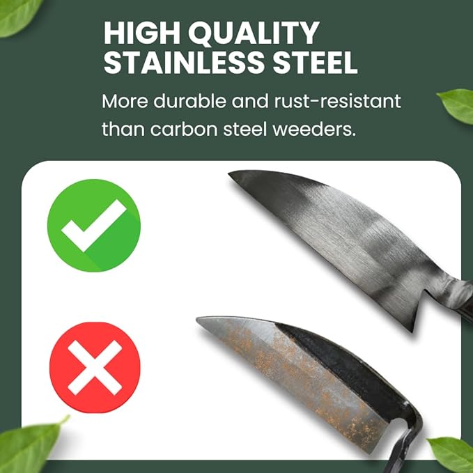 Hounen Miyawaki Japanese Weeding Sickle ? Twisted Blade Stainless Steel Garden Kama, Handheld Grass & Weed Cutter, Lightweight Wooden Handle, Made in Japan