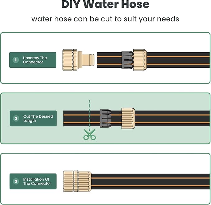 Giraffe Hybrid Garden Hose 5/8 x 75ft, Custom Length, NO Kink, Flexible, Leakproof Hose with Male to Female Fittings, 600 Burst PSI