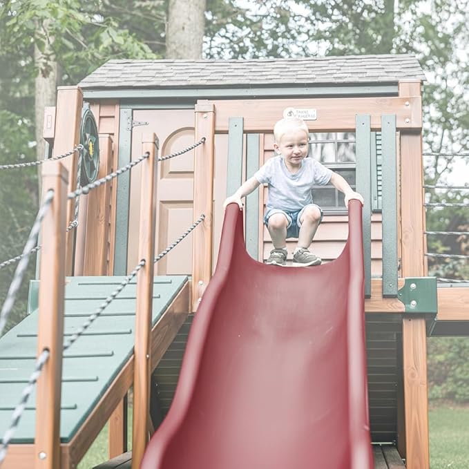 Avalanche Slide for Playsets – Seamless, Heavy-Duty & Safe Fun, Blue | TUSK Strong℠ (Burgundy, 14 ft)