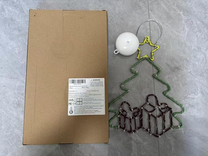 2Packs 14in Christmas Decorations Tree LED Lights with Timer, Battery Operated Christmas Tree Window Silhouette Lights Decorations, Christmas Wall Window Hanging Lights for Indoor Outdoor