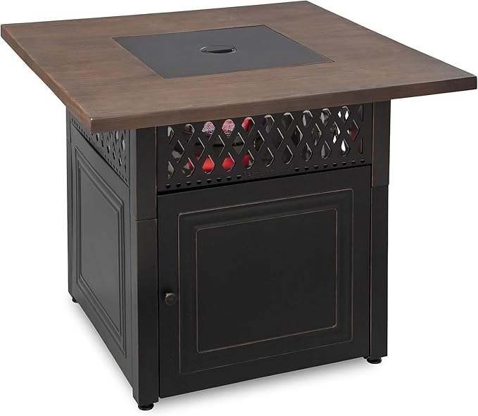 DualHeat by Endless Summer, The Donovan, 38 Square Propane Gas Outdoor Fire Pit Plus Patio Heater