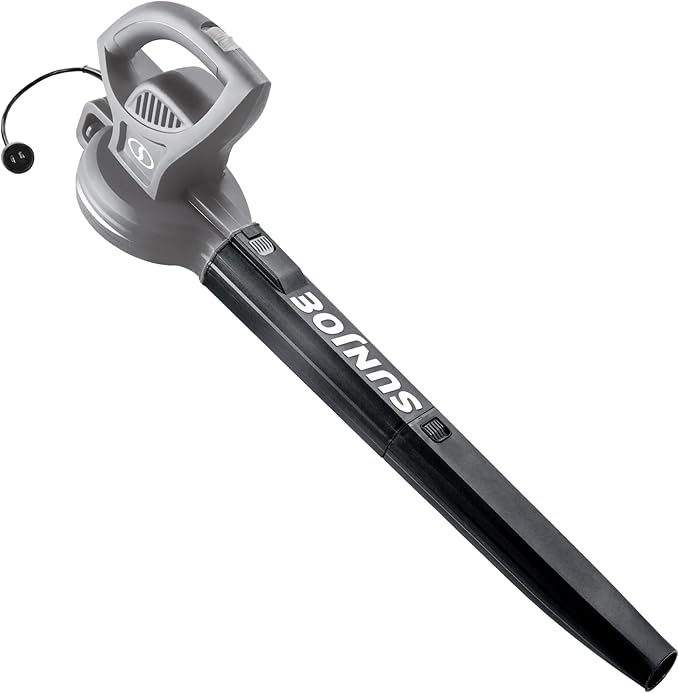 Sun Joe Corded Electric Leaf Blower Machine, 155 MPH, 260 CFM, 6-Amp Motor, Gray - Portable and Lightweight Gardening Equipment for Yard Care and Lawn Maintenance, SBJ597E-GRY
