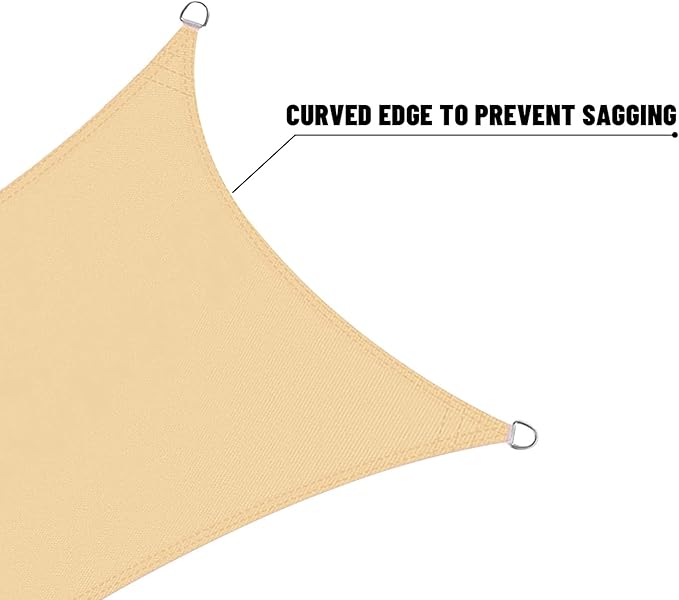LOVE STORY Triangle 7'x7'x7' Waterproof Sun Shade Sail Canopy UV Block for Outdoor Patio Backyard Carport,Sand(We Make Custom Size)