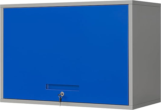 Yizosh Metal Storage Cabinet with Doors & Shelves - Wall Mounted, Floating - Blue Gray, 21.6 H - For Garage, Basement, Kitchen, Warehouse