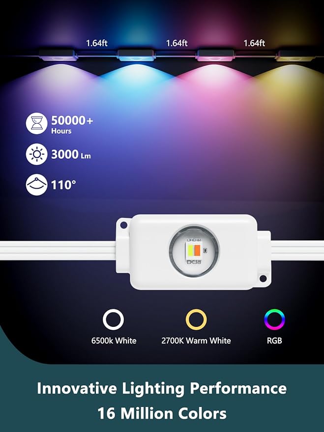 200FT RGBIC Permanent Outdoor Lights, IP67 Waterproof Roofline Eaves Lights, App Control Music Sync, Color-Changing Outdoor LED Lights for House, Christmas & New Year