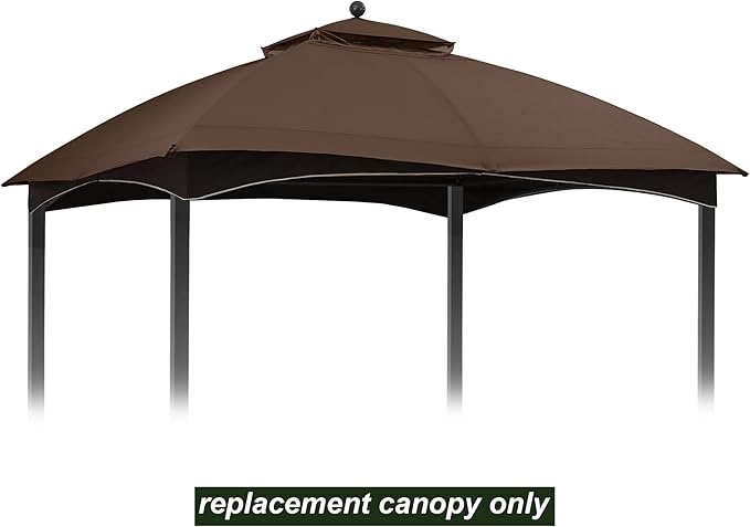 ABCCANOPY Gazebo Replacement Canopy Top for Lowe's Allen Roth #GF-12S004B-1, New Brown