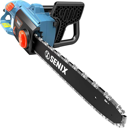 SENIX Electric Chainsaw, 18" Corded Chainsaw,15 Amp Chain Saw for Wood Cutting, Tree Trimming, Garden Tool for Pruning, Branch Cutting, Yard, Fathers Day Gift for Men,Gardener, CSE15-M
