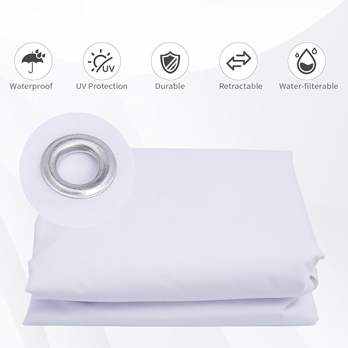 Gazebo Replacement Canopy Top Waterproof Cover, Fits Model L-GZ136PST, Double-Tiered and UV-Resistant (White)