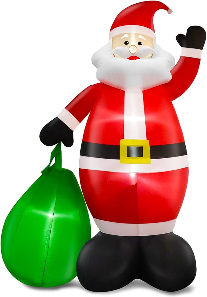14 Ft by 8.5 Ft Giant Christmas Inflatable Santa Claus with Gift Bag Outdoor Decorations, Lighted Outside Standing Blow Up Santa Yard Decor for Lawn Garden Parties Holiday Xmas Decorations