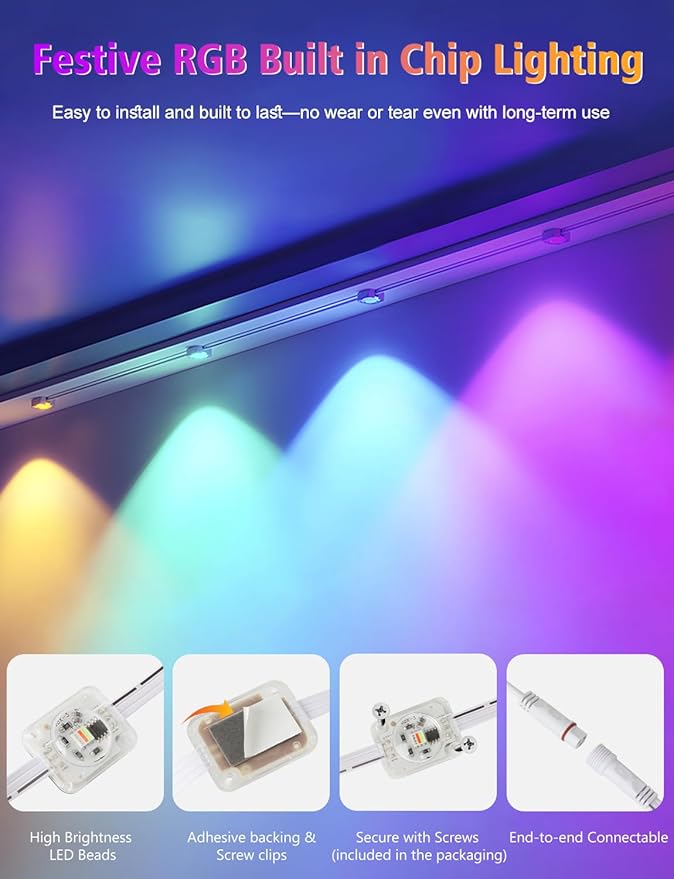 200FT Permanent Outdoor Lights, 120 LED Smart RGB&IC Outdoor Eave Lights with App/Remote, 209 Scene Modes, IP67 Waterproof Outside Light for House Party Christmas Decor