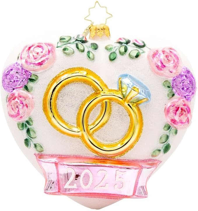 Christopher Radko Hand-Crafted European Glass Christmas Tree Decorative Ornament, Everlasting Love