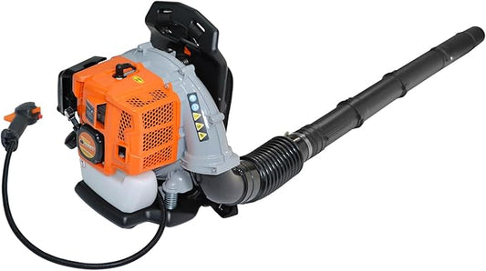 79CC Backpack Leaf Blower, 4.3HP Heavy-Duty Gas Powered Blower with 900 CFM Air Volume & 210 MPH Wind Speed, High-Performance 2-Stroke Engine for Commercial Lawn, Farm, and Jobsite Cleanup