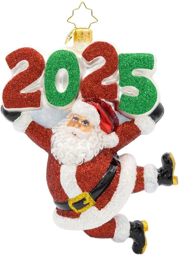 Christopher Radko Hand-Crafted European Glass Christmas Tree Decorative Ornament, Santa's 2025 Countdown