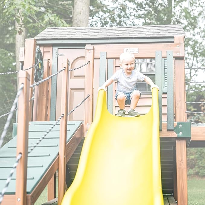 Avalanche Slide for Playsets – Seamless, Heavy-Duty & Safe Fun, Blue | TUSK Strong℠ (Yellow, 14 ft)
