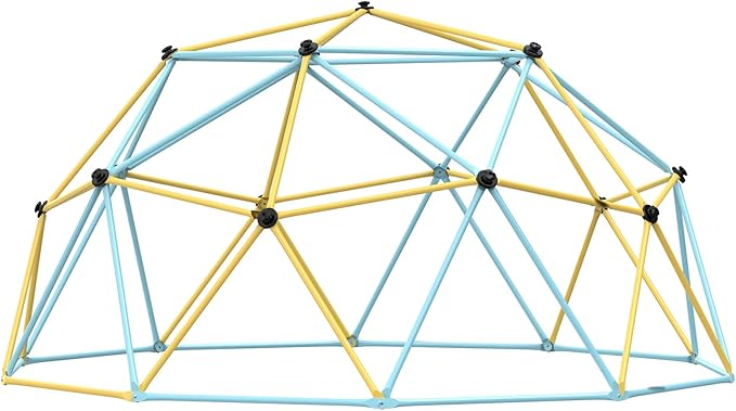 VEVOR Climbing Dome, 10FT Jungle Gym Play Center for Kids 3 to 10 Years Old, Geometric Dome Climber Supports 750LBS and Easy Assembly, with Climbing Grip, Outdoor Backyard Play Equipment for Kids