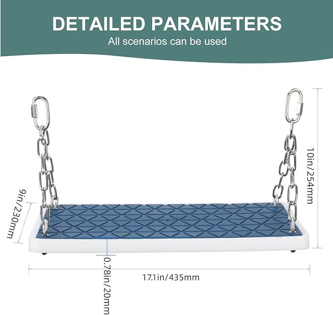 Swing Seat Heavy Duty, Non Slip Tree Swing Set Playground Swing Set Accessories for Kid Indoor Outdoor Backyard, Blue