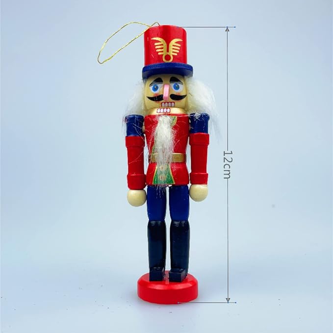 6 PCS Christmas Nutcracker Ornament Set, 4Inch Nutcrackers Tree Ornaments Set, Nutcracker Figures with Opening Mouths Christmas Decorations for Xmas Tree, Table Decor