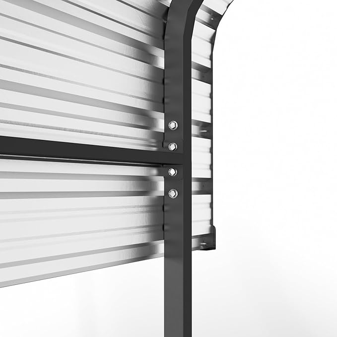 10x15 FT Metal Carport, Heavy Duty Car Port Canopy with Galvanized Steel Roof & Frame, Large Metal Carport Kit, Outdoor Car Garage, Steel Car Shelter for Car, Boat, Truck, Black