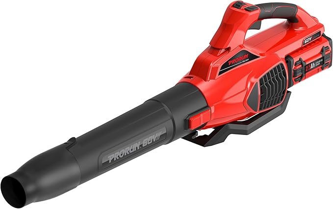 PRORUN 60V 680 CFM 190 MPH Brushless Cordless Handheld Leaf Blower with 2.5 Ah Battery and Charger PBL160H