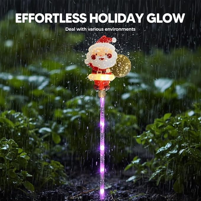 6-Pack of Moving Christmas Lights, LED Solar Christmas Lights Outdoor Waterproof, Moving Christmas Tree & Reindeer Decorations for Yard, Garden, Courtyard, and Path, Easy to Install (A, Solar)
