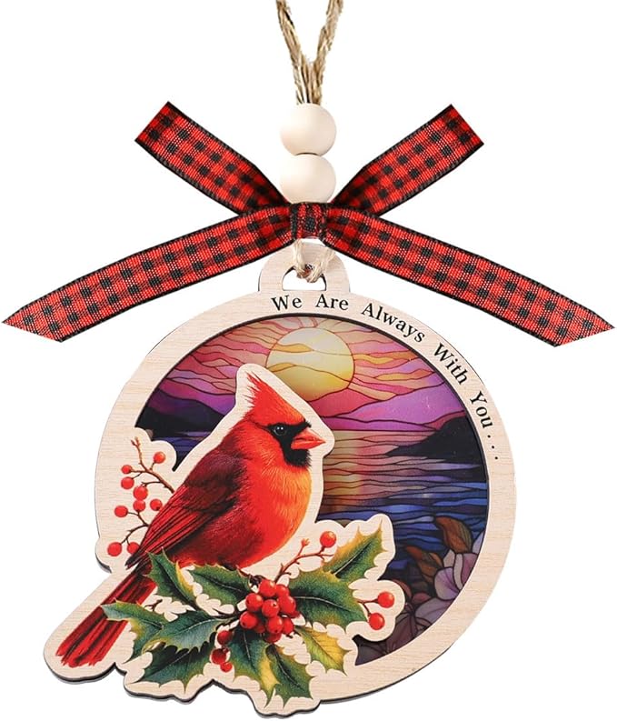 Tesuivra Cardinal Christmas Ornaments for Christmas Tree Decor - Red Cardinal Keepsake Decorative Hanging Ornament - Memorial Gifts for Loss of Loved One