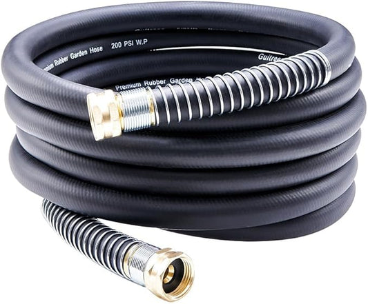 Leader Garden Hose 15ft x 3/4, Heavy Duty Short Water Hose, Female to Female Fittings, Five Layered Braiding for Durability, 1000PSI Burst, 300PSI Working (Black)