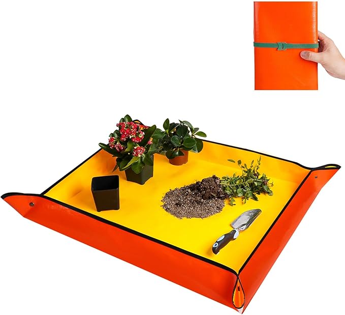 Large Potting Mat for House Plant Transplanting and Soil Mix Control Waterproof Plant RepottingTray Gardening Tools Plant Gifts for Plant Lovers (39.5"X31.5")