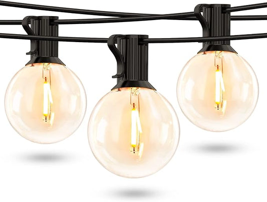 Lepro LED Outdoor String Lights for Patio, 50ft Bistro Lights with 26 Shatterproof G40 Globe Edison Bulbs, Waterproof Café Lights, Backyard Hanging Lights for Deck, Pergola, Porch, Garden, Gazebo
