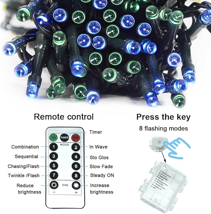 Battery Remote Control Fairy lights for festive decoration String Lights 100 LED Clear Mini Lights for party Wedding Indoor Outdoor Wreath Party Garden Thanksgiving Decoration, 36ft Waterproof