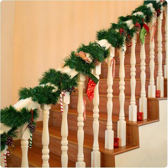 Artificial Christmas Garland, 50FT Non-Lit Green Garlands Classic Christmas Greenery Garland Festive Home Decor