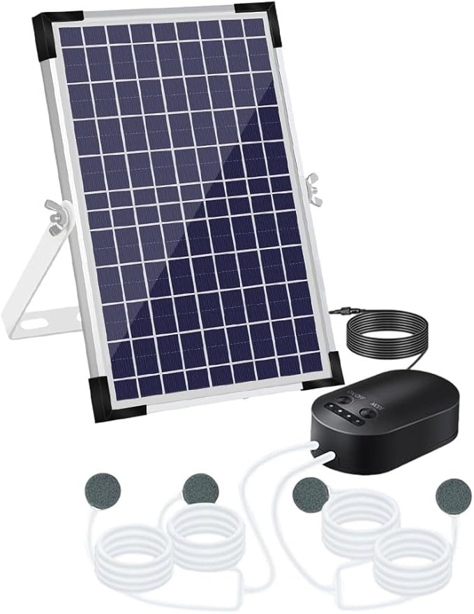 10W Solar Pond Aerator, Solar Powered Efficiency, Adjustable Ventilation Modes, Long Lasting Performance