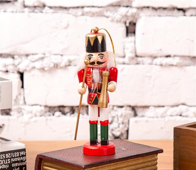 6 PCS Christmas Nutcracker Ornament Set, 4.7Inch Nutcrackers Tree Ornaments Set, Nutcracker Figures with Opening Mouths Christmas Decorations for Xmas Tree, Table Decor