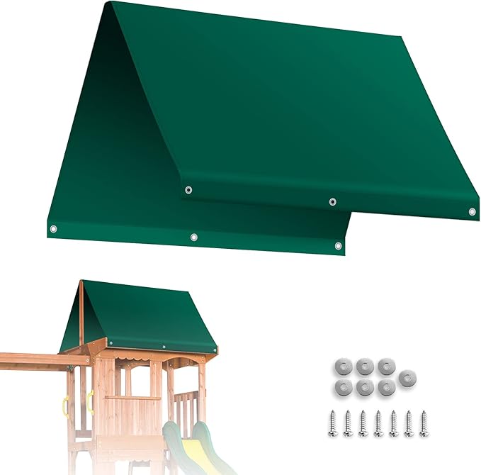 BenefitUSA Replacement Canopy Cover for Backyard Wood Playset Swing Set (43 X 94) Green