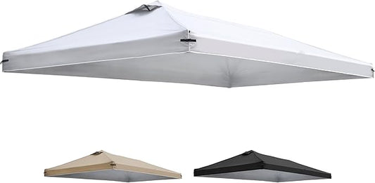10x20 Canopy Replacement Top Cover with Air Vents for ez up Pop up Canopy Gazebo Tent, with Adjustable Strap, Waterproof & Anti-UV for Outdoor Shade (Top Only, Frame Not Included) (Off White)