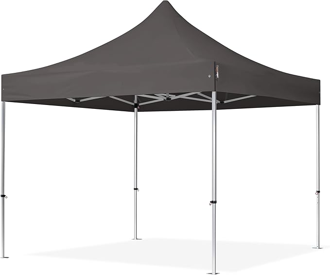 TOOLPORT 10x10 ft PES 800 Pop up canopy PROFESSIONAL Aluminium 1.6 in., Dark Gray
