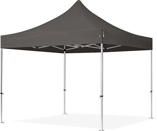TOOLPORT 10x10 ft PES 800 Pop up canopy PROFESSIONAL Aluminium 1.6 in., Dark Gray