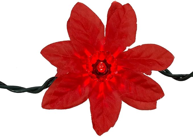 Kurt Adler 35-Light Red Poinsettia Light Set