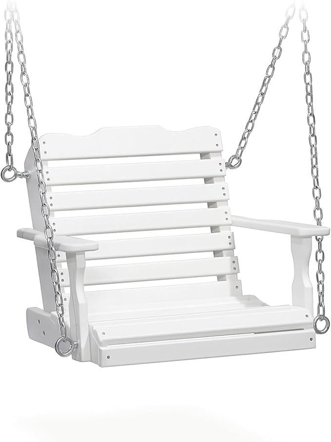 DutchCrafters Poly Kids Swing Seat, Outdoor Swing for Kids Ages 2-6, Toddler Swings for Swingset Accessories Outdoor Playground Swings, Recycled HDPE Plastic - Amish Made in USA (White)