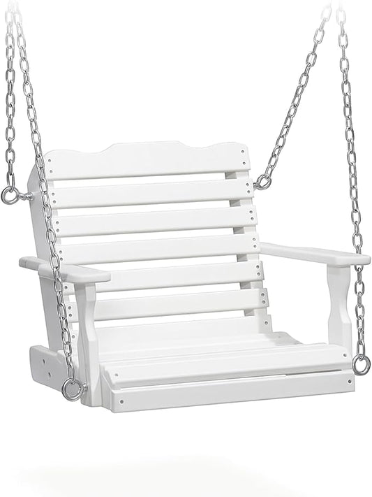 DutchCrafters Poly Kids Swing Seat, Outdoor Swing for Kids Ages 2-6, Toddler Swings for Swingset Accessories Outdoor Playground Swings, Recycled HDPE Plastic - Amish Made in USA (White)