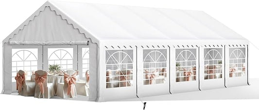 Sophia & William Party Tent 16x32 ft, Outdoor Canopy Carpas para Fiestas Heavy Duty, Large Waterproof Patio Event Wedding Tent White with Sidewalls for Backyard