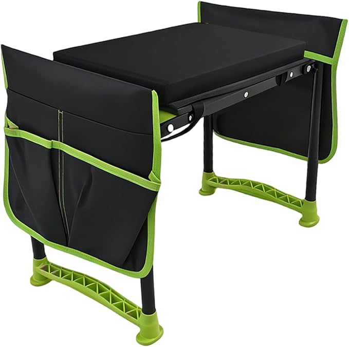 Garden Kneeler and Seat, Heavy Duty Garden Stool with 11 Wide Detachable Kneeling Pad, Foldable Garden Bench Chair with 2 Gardening Tool Pouches, Gardening Gifts for Women, Seniors